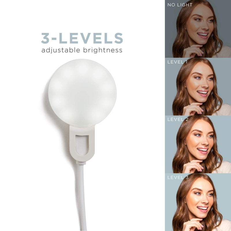 LITTIL Selfie Mini - Rechargeable Selfie Ring Light for Mobile Phone or Laptop | 3 Adjustable Light Modes | Bright LED Light Perfect for Tiktok, Influencers, Stories, Photos, Videos, & Vlogs