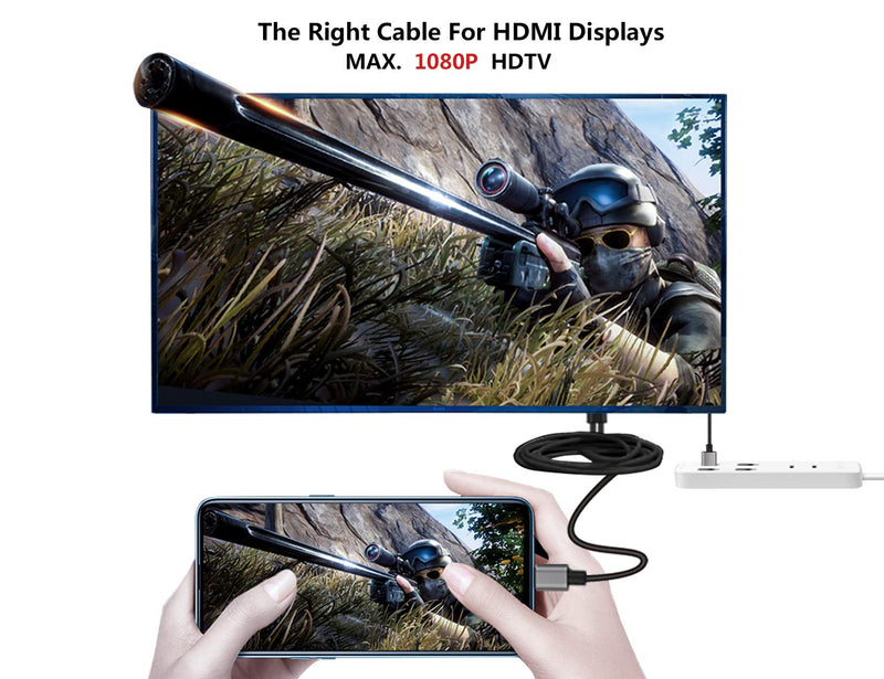 HDMI Cable for Home Office,1080P USB to HDMI Adapter Mirror Mobile Phone Screen to TV/Projector/Monitor Compatible with iPhX/8/8P/7/7P/ipa Pro/air/Mini…