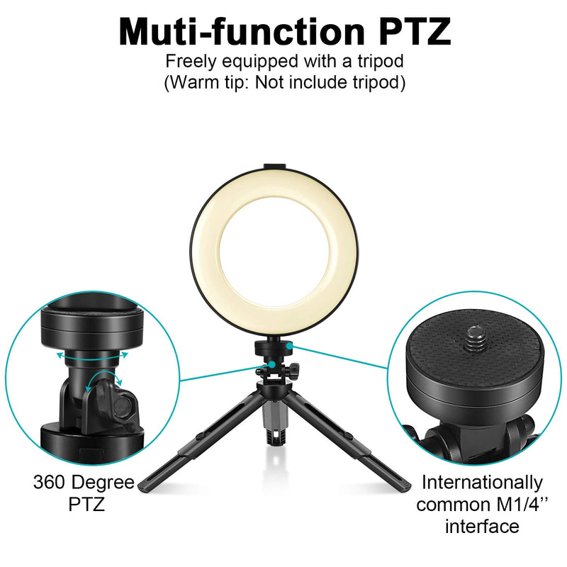 Foxin Video Conference Lighting, Ring Light with Stand, Zoom Lighting for Computer, Zoom Light for Zoom Calls/YouTube Video/Photography F6