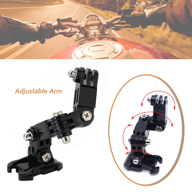 Richer-R Rotary Extension Arm Helmet Mount Set for GoPro Hero, Helmet Mount Arm for GoPro Xiaoyi Adjustable Bracket Sports Camera Housing Adapter, Sports Action Camera Accessories Kit