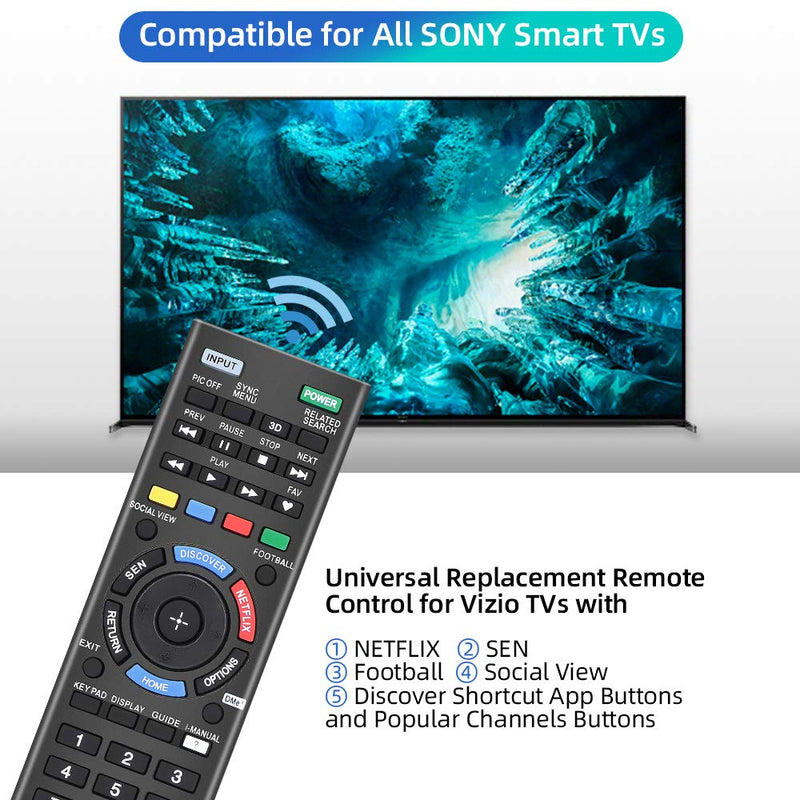 Universal Remote Control for Sony TV Remote All Sony 4K Ultra HD Smart LED HDTV Smart bravia TVs with Netflix Buttons(SN-14+AL)