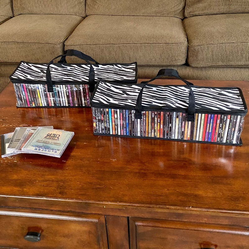 [AUSTRALIA] - Evelots 2 Pack CD Storage Bags, Clear PVC Plastic-Holds 96 CDs with Cases Total-Strong Handles-Protects from Scratches/Dirt/Dust/Moisture Set of 2 