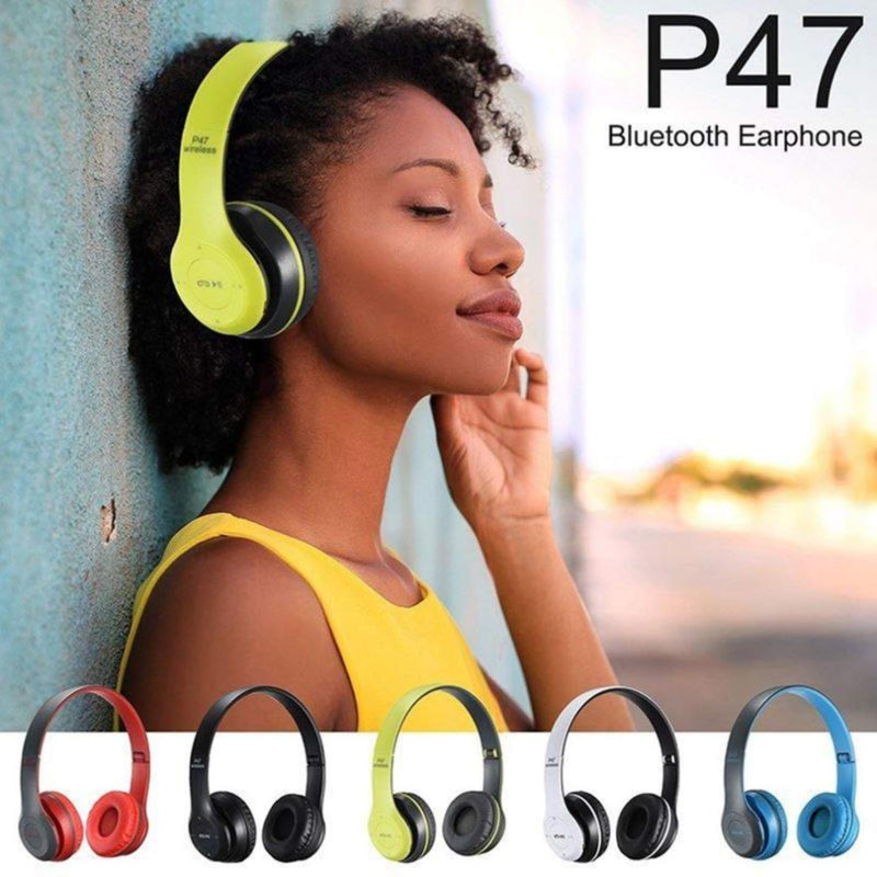 [AUSTRALIA] - NCR P47 5.0+ EDR Wireless Rechargeable Bluetooth Over-Ear Headphones, Foldable Headset with Mic (Black) Black 