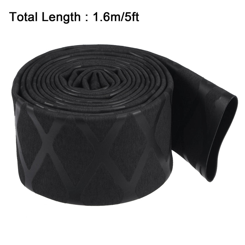 uxcell Heat Shrink Wrap Tubing for Fishing Rod Grips Handle, 25mm Dia 42mm Flat 5ft 1.7:1 Ratio, Black