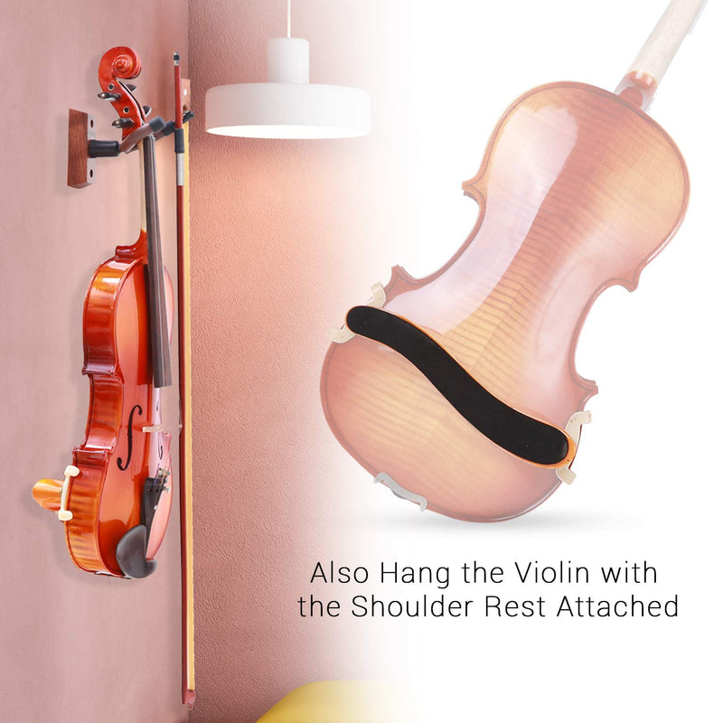 Violin Wall Mount Hanger, Ohuhu Hardwood Violin Hanger with Bow Holder for Home & Studio
