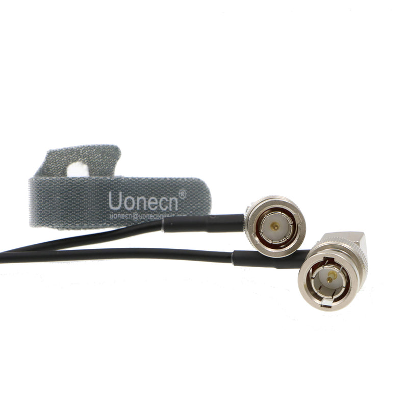 Uonecn Flexible HD SDI Cable RG179 Right Angle BNC Male to Right Angle BNC Male 75ohm Blackmagic HyperDeck Shuttle BMCC BMPC Hyperdeck Cameras 60cm Double right angle BNC Black