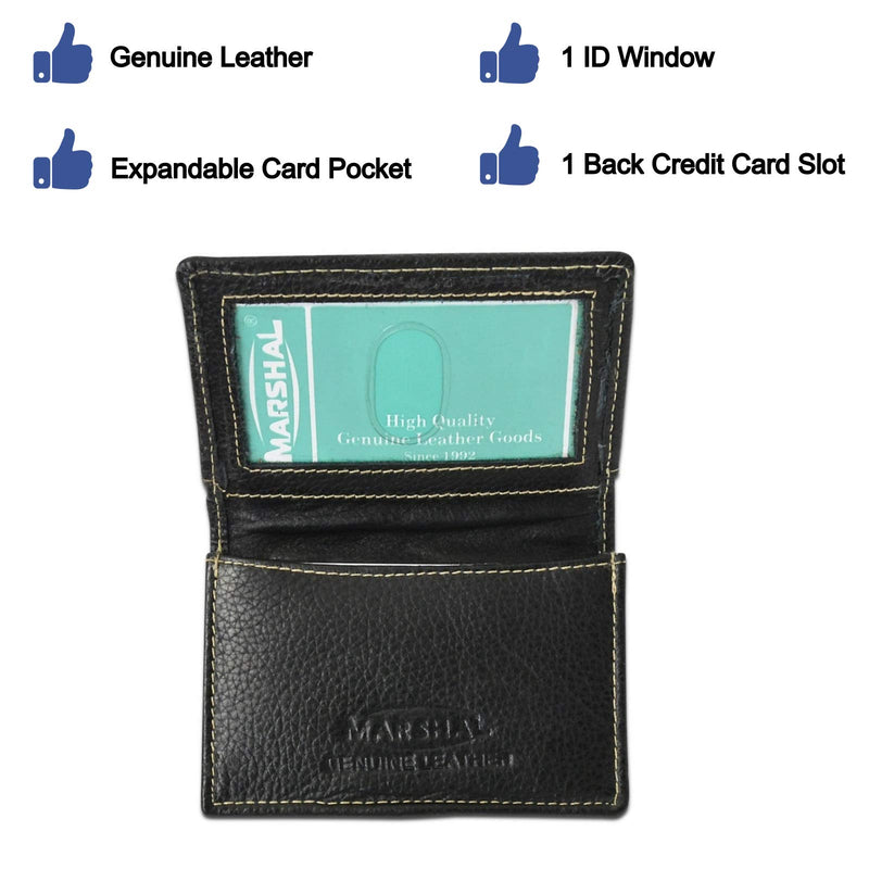 100% Leather Business Card Holder Black #96-70