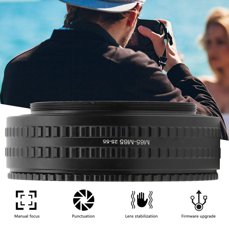 S erounder Focusing Helicoid Adapter, M65M65 2555mm Camera Adjustable Focusing Helicoid Adapter Macro Extension Tube Adapter Converter Connector