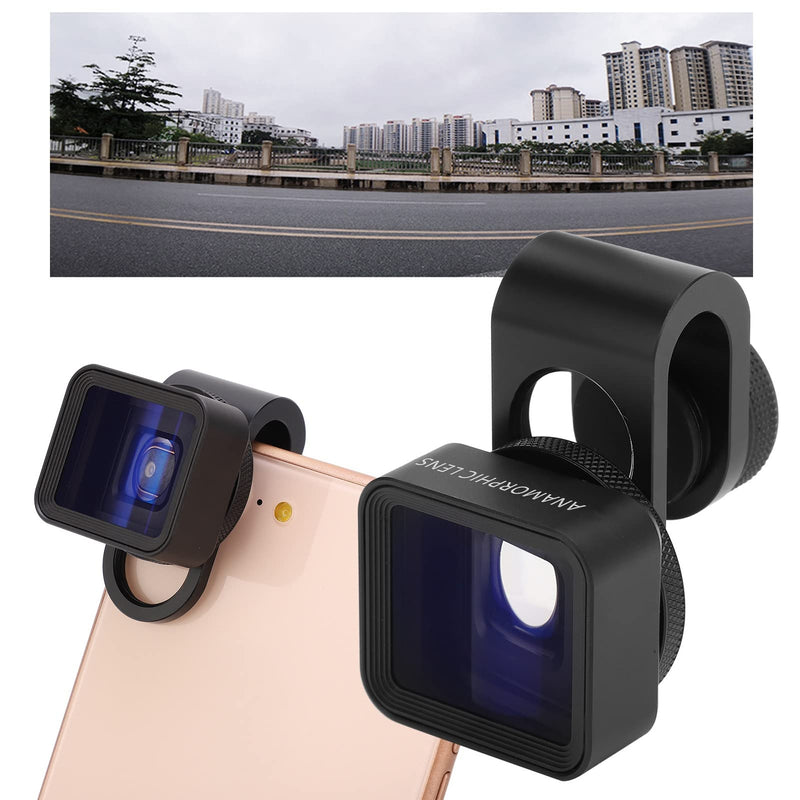 Mobile Anamorphic Lens,1.33X Mobile Phone Wide Screen Deformation Filmmaking Lens,for Smartphones,Easy to Install