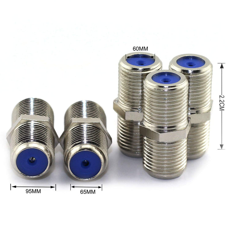 Magic&shell 5pcs F Type RF Coaxial Cable Connector CATV Interphone Barrel Coax Coupler F/F Female to Female F81 Adapter
