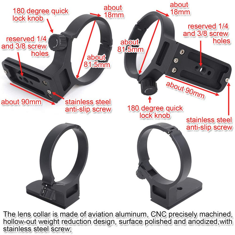 iShoot Lens Tripod Mount Ring for Tamron 100-400mm f/4.5-6.3 Di VC USD(A035) Lens, Lens Collar Support Bracket-Bottom is ARCA Fit Quick Release Plate Compatible with Tripod Ball Head of ARCA-SWISS Fit