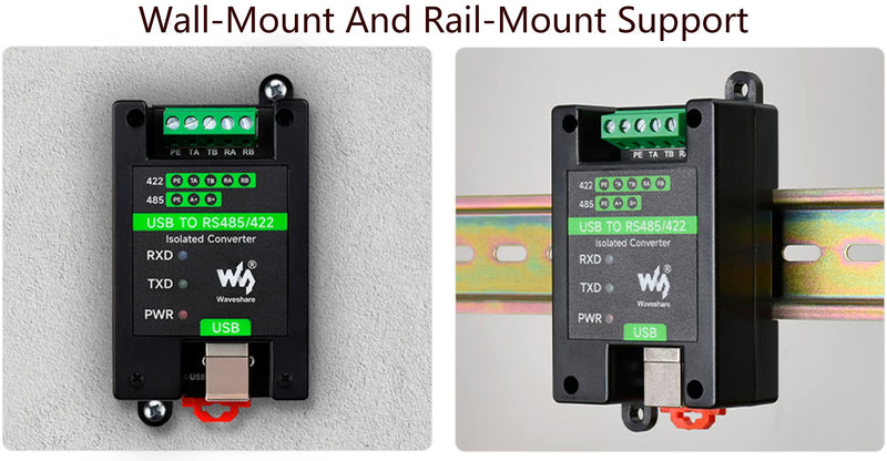 Industrial Isolated USB to RS485/422 Converter Adapter, Onboard Original FT232RL and SP485EEN Chip, Transmission Distance up to 1.2km,Support Linux, Android, WinCE, Win11/10/8.1/8/7/XP, etc.