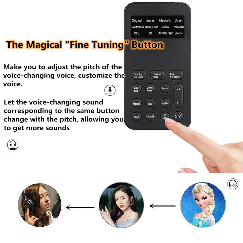 CofeLife Voice Changer Headsets, Gen2 Sound Maching Handheld Microphone Voice Changer Sound Effects Machine for Phone/PS4/Xbox/Switch/IPad/Computer/Laptop/Anchor/Cam Girl/Kids