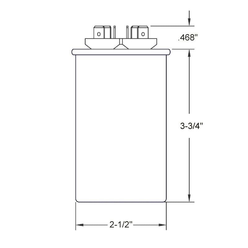 OneTrip Parts USA Run Capacitor 50+10 UF 50/10 MFD 370 VAC / 440 VAC 2-1/2 Inch Round Heavy Duty