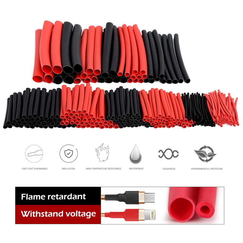 Nilight 270 pcs 3:1 Dual Wall Adhesive Heat Shrink Tubing kit, 6 Sizes(Dia): 1/16", 3/32", 1/8", 3/16", 1/4", Best Cable Sleeve Tube Assortment , 2 Years Warranty