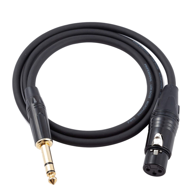 XLR Female to 1/4, 3Ft(1m) Ancable XLR 3 Pin Female to 1/4 6.35mm TRS Male Balanced Cable for Mic, AMP, Mixer 1m