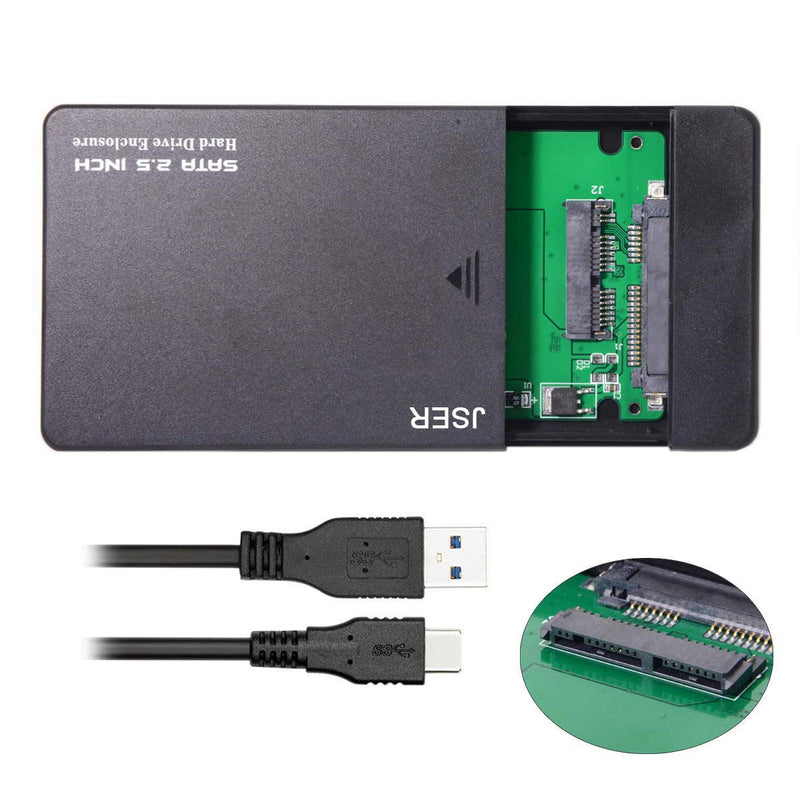 Xiwai USB 3.1 Type-C USB-C to 1.8 inch Micro SATA 16pin 7+9 SSD to External Hard Disk Enclosure