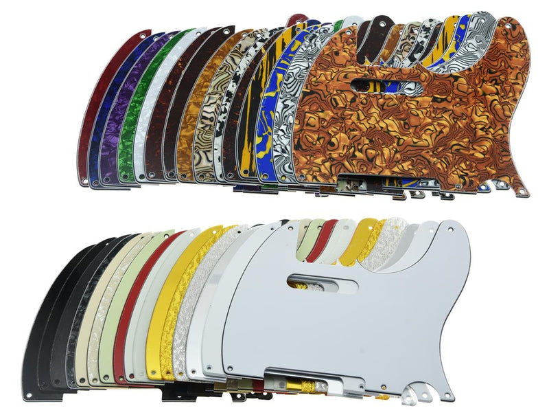 KAISH Vintage 5 Hole Tele Guitar Pickguard Black White Shell for US/Mexican Telecaster