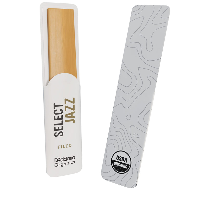 D'Addario Organic Select Jazz Filed Tenor Saxophone Reeds - Sax Reeds - The First & Only Organic Reed - 2 Medium, 5 Pack