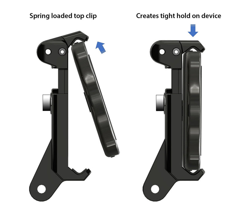 Action Mount® - Locking Smartphone Mount Accessory Setup. Tripod Adapters, Quick Clip, Screw Adapter, Spring Loaded Smartphone Holder, Wrench. (Phone Mount Setup) Phone Mount Setup