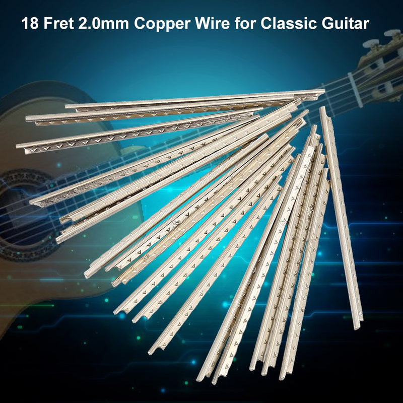 Guitar Fret Wires 18Pcs 2.0mm Guitar Fret Wires Replacement Parts for Electric Classical Acoustic Guitars Banjo Ukulele Mandolin