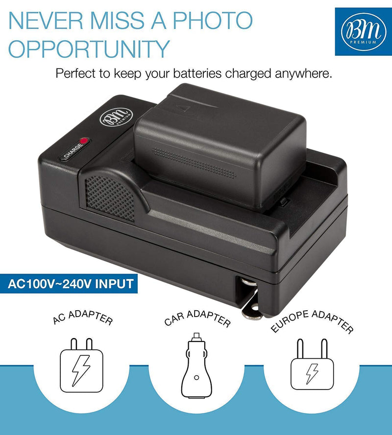 BM Premium VW-VBT190 Battery and Battery Charger for Panasonic HC-V800K, HC-VX1K, HC-WXF1K, HCV510, HCV520, HC-V550, HC-V710, HC-V720, HC-V750, HC-V770, HC-VX870, HC-VX981, HC-W580, HC-W850, HC-WXF991