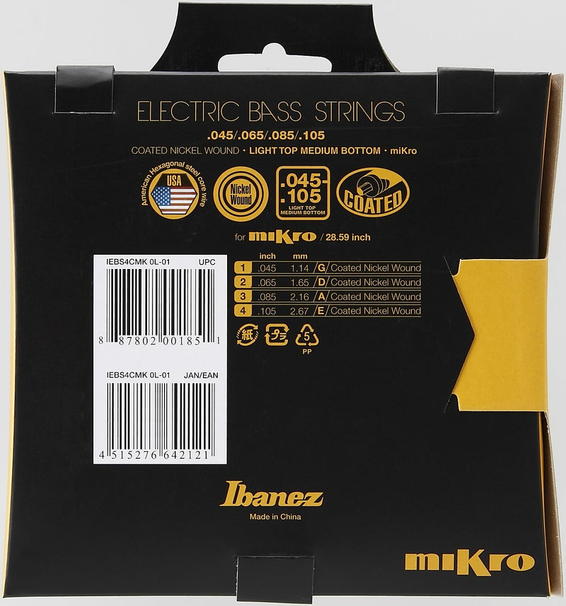 Ibanez IEBS4CMK 4-String Bass Guitar Strings 4-string mikro-scale: 045/.065/.085/.105