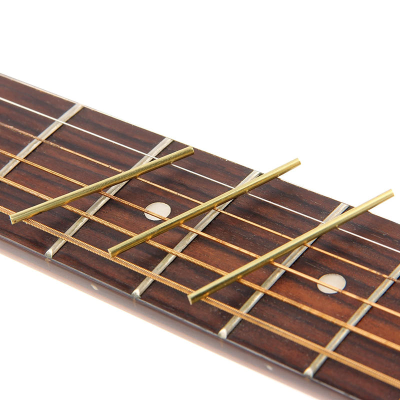 Lerodite 20pcs Guitar Frets, 2.0mm Copper Guitar Fret Wires for Acoustic Guitar (Golden) Golden