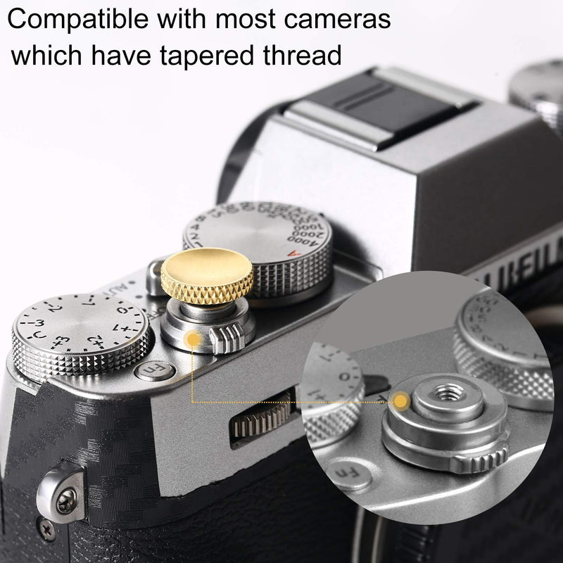 Soft Shutter Release Button, High-end Pure Copper Camera Shutter Button (3 Pack) gold silver black