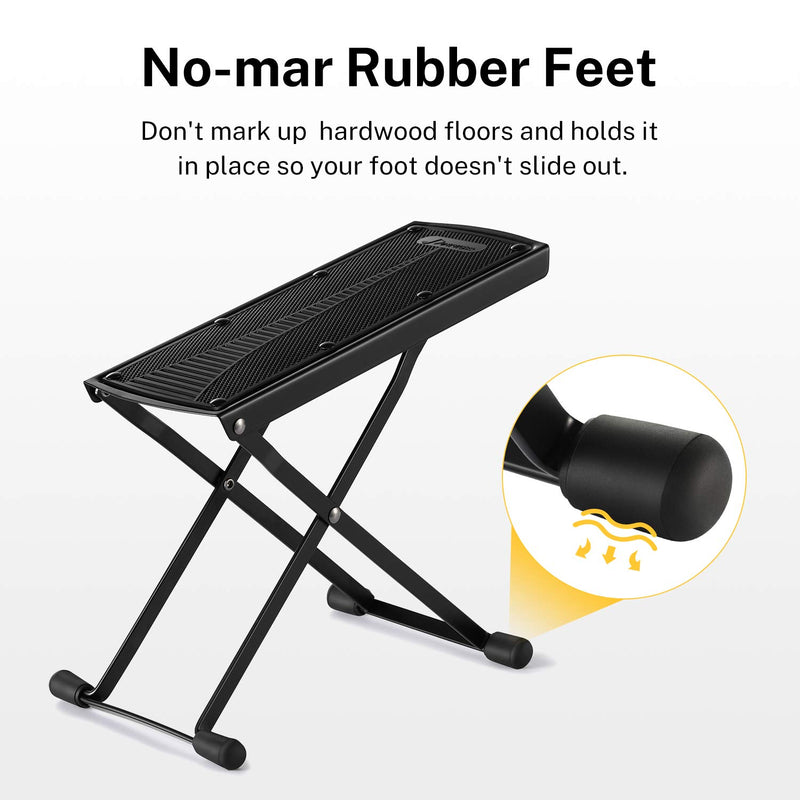 Donner Guitar Foot Stool Height Adjustable Guitar Foot Rest Footstool Black For Classical Guitar