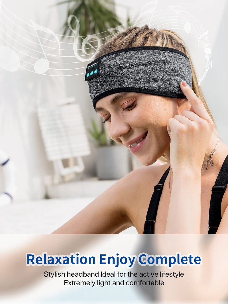 Sleep Headphones Sports Headband, Adjustable Wireless Headband Headphones, Long Time Play Headphone Band with Built in Speakers Perfect for Sleep,Workout,Running,Yoga,Travel,Insomnia