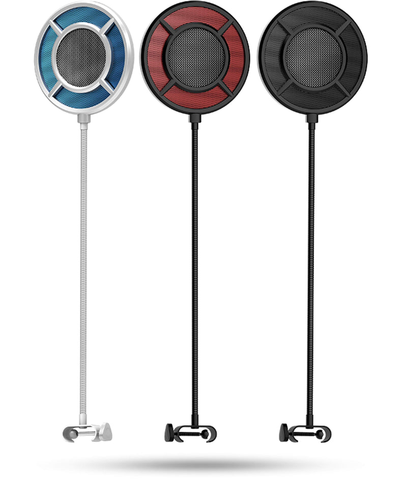[AUSTRALIA] - THRONMAX Professional Microphone Pop Filter Mask Shield For Any Other Microphone, Dual Layered Wind Pop Screen With A Flexible 360° Gooseneck Clip Stabilizing Arm 