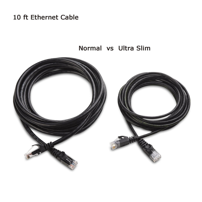 Cable Matters 10Gbps Snagless Long Cat6 Ultra Thin Ethernet Cable 50 ft (Thin Cat6 Cable) in Black