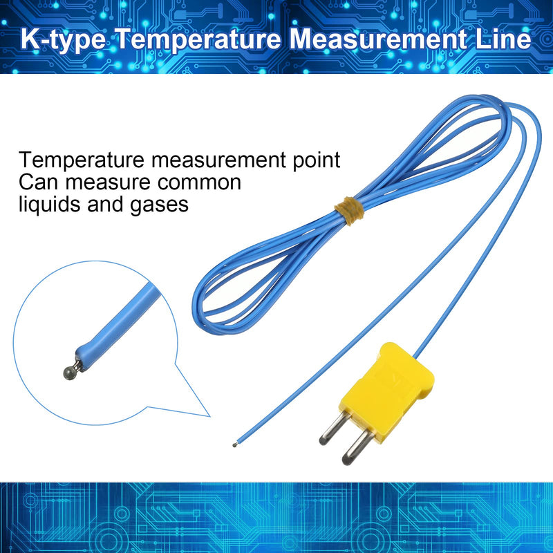 2M K-Type Temperature Sensor Mini-Connector Probe Sensor Temperature Sensors Measure Range -40 to 400 Degrees Celsius (-104 to 752 Degrees Fahrenheit) for Thermocouple Sensor and Meter (10) 10