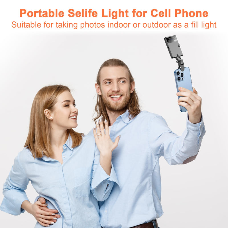 [AUSTRALIA] - TONEOF Portable Selfie Light,Rechargable 60 LED Phone Light with Clip & Double 1/4" Screw Hole,2500k-9000K Dimmable Camera Light for iPhone,Android,Laptop,Tablet,Selfie/Video Conference 