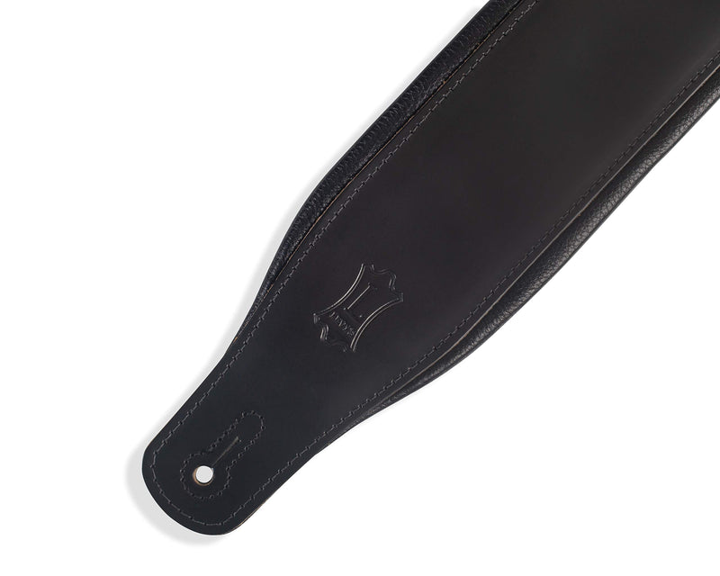 Levy's Leathers 3" Wide Leather Guitar Strap with Foam Padding and Garment Leather Backing; Black (M26PD-BLK)