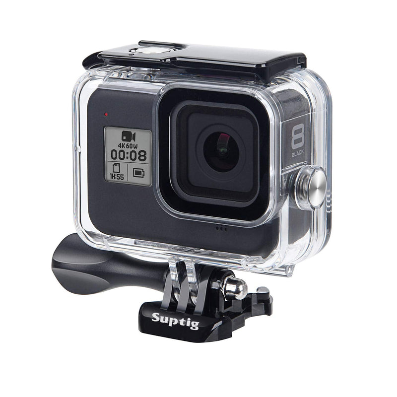Suptig Waterproof Case Protective Housing Compatible for GoPro Hero 8 Black Waterproof 196ft (60 Meters)