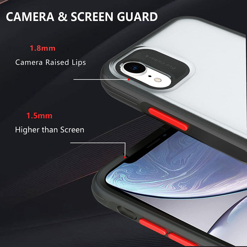 COANJIUO Armor Series Phone Case Compatible with iPhone XR Case Translucent Matte, Black