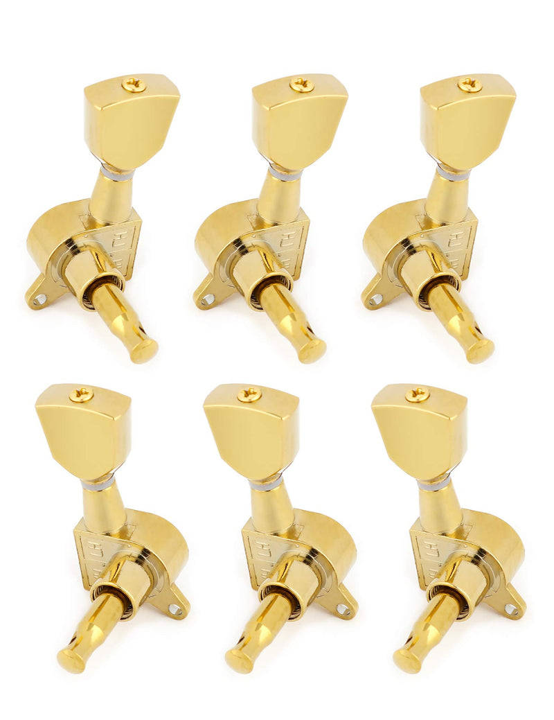 Metallor Sealed Guitar String Tuning Pegs Grover Machines Heads Tuning Keys Tuners 3L 3R Electric Guitar Acoustic Guitar Parts Replacement Gold.