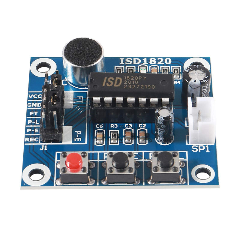 AITRIP 5 pcs ISD1820 Sound Voice Recording Playback Module Sound Recorder Board with Microphone Audio Loudspeaker for Ar-duino CYT1022