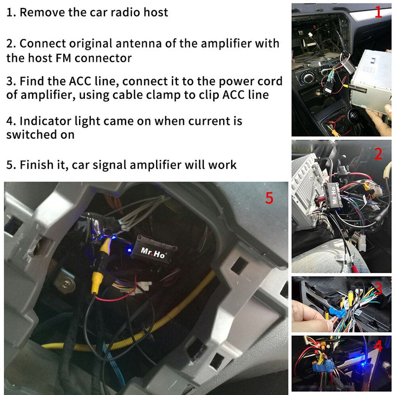 [AUSTRALIA] - Mr. Ho Car Antenna Radio FM or AM Signal Amplifier Booster 12V for Mitsubishi Toyota Buick Audi Nissan Honda Cars Series, Black Radio Ampilfier 