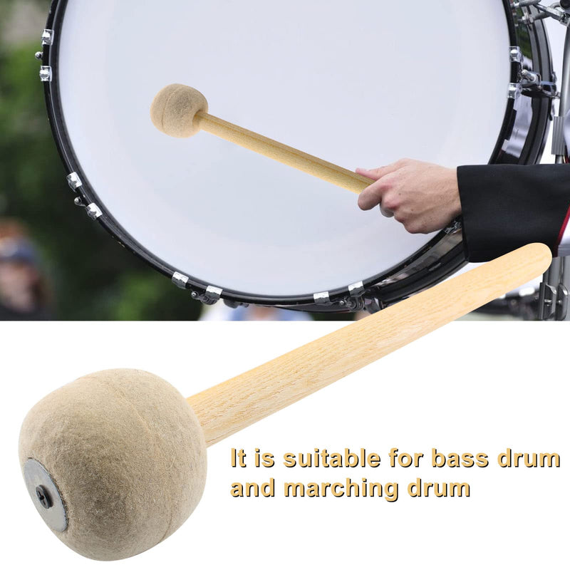 [AUSTRALIA] - Jiozermi 2 Pcs Drum Mallet 12.8 Inches Length, Wool Felt Drum Stick, Anti-slip Bass Percussion Sticks, Instrument Band Accessory Part for Drums Snare Drums, Beige 