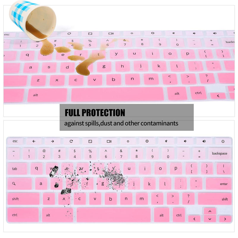 Keyboard Cover Skin Compatible with Samsung Chromebook 4 3 XE310XBA XE501C13 XE500C13 XE310XBA,Samsung Chromebook 2 XE500C12, 12.2 Samsung Chromebook Plus V2 2-in-1 XE520QAB(Ombre Pink) Ombre Pink