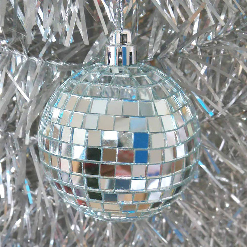 4 Pack Mirror Disco Ball 4 inch Small Disco Ball Decorations Silver Party Hanging Disco Ball Stage Accessories for DJ Effect, Home Decorations, Stage Props School Festivals Party Favors and Supplies