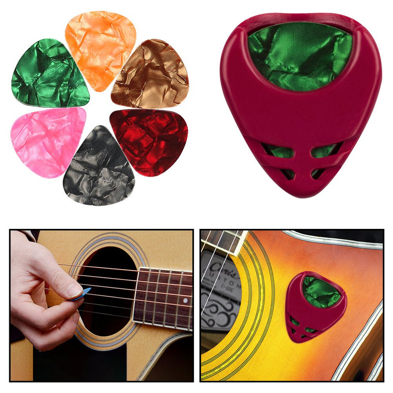 COCODE Silicone Guitar Finger Protectors, Guitar Picks, Thumb & Finger Picks, Pick Holder, Music Page Clip and Organizer Box Useful for Acoustic Guitar Starter and Strings Instrument, Totally 28 Packs