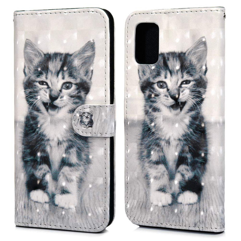 Samsung Galaxy A51 Phone Case 3D Shockproof Wallet Flip Bumper Cover Magnetic Closure Full Protection with Card Slots Kickstand Protective Case for Samsung Galaxy A51 - Smiley Cat