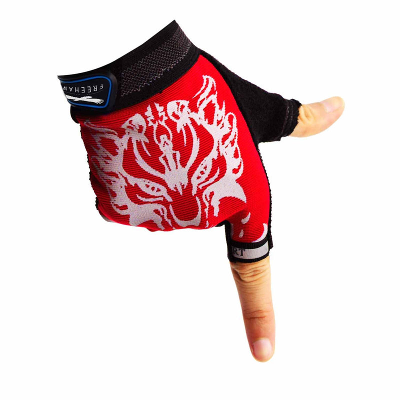 Freehawk Kids Cycling Gloves,Non-Slip Ultrathin Children Half Finger Bicycle Cycling Breathable Gloves Roller-Skating Gloves for Fishing,Cycling,Roller Skating and Climbing Red