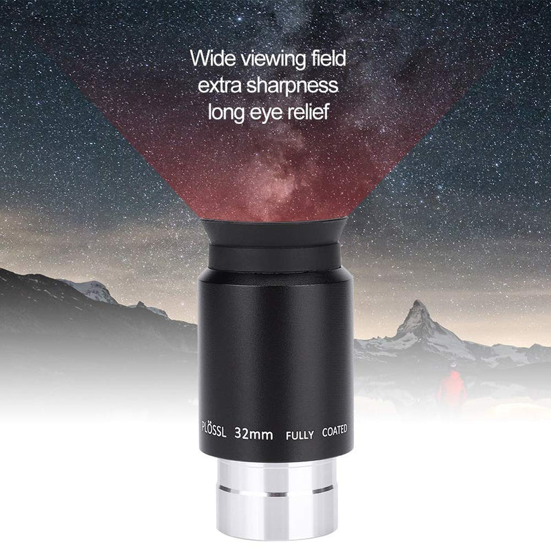 1.25" 32mm Plossl Telescope Eyepiece, 55 Degree Wide Angle Apparent Field 4 Element Lens for Astronomy Telescope