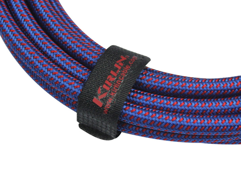 [AUSTRALIA] - Kirlin Cable IWB-202BFGL-20/RO -20 feet- Straight to Right Angle 1/4-Inch Plug Premium Plus Instrument Cable, Royal Blue Tweed Woven Jacket 