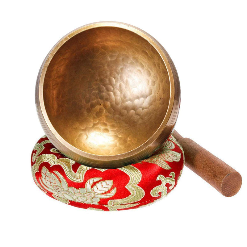 Bainuojia Tibetan Singing Bowl Set with Clapper and Cushion for Meditation, Relaxation, Stress and Anxiety Relief and for Schools, 8 cm